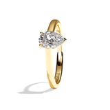 Bague solitaire diamant poire platine - Précieuse
