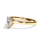 Bague solitaire diamant poire platine - Précieuse