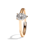 Bague solitaire diamant poire platine - Précieuse
