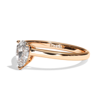 Bague solitaire diamant poire platine - Précieuse