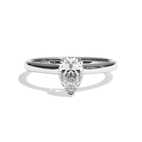 Bague solitaire diamant poire platine - Précieuse