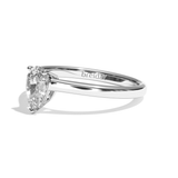 Bague solitaire diamant poire platine - Précieuse