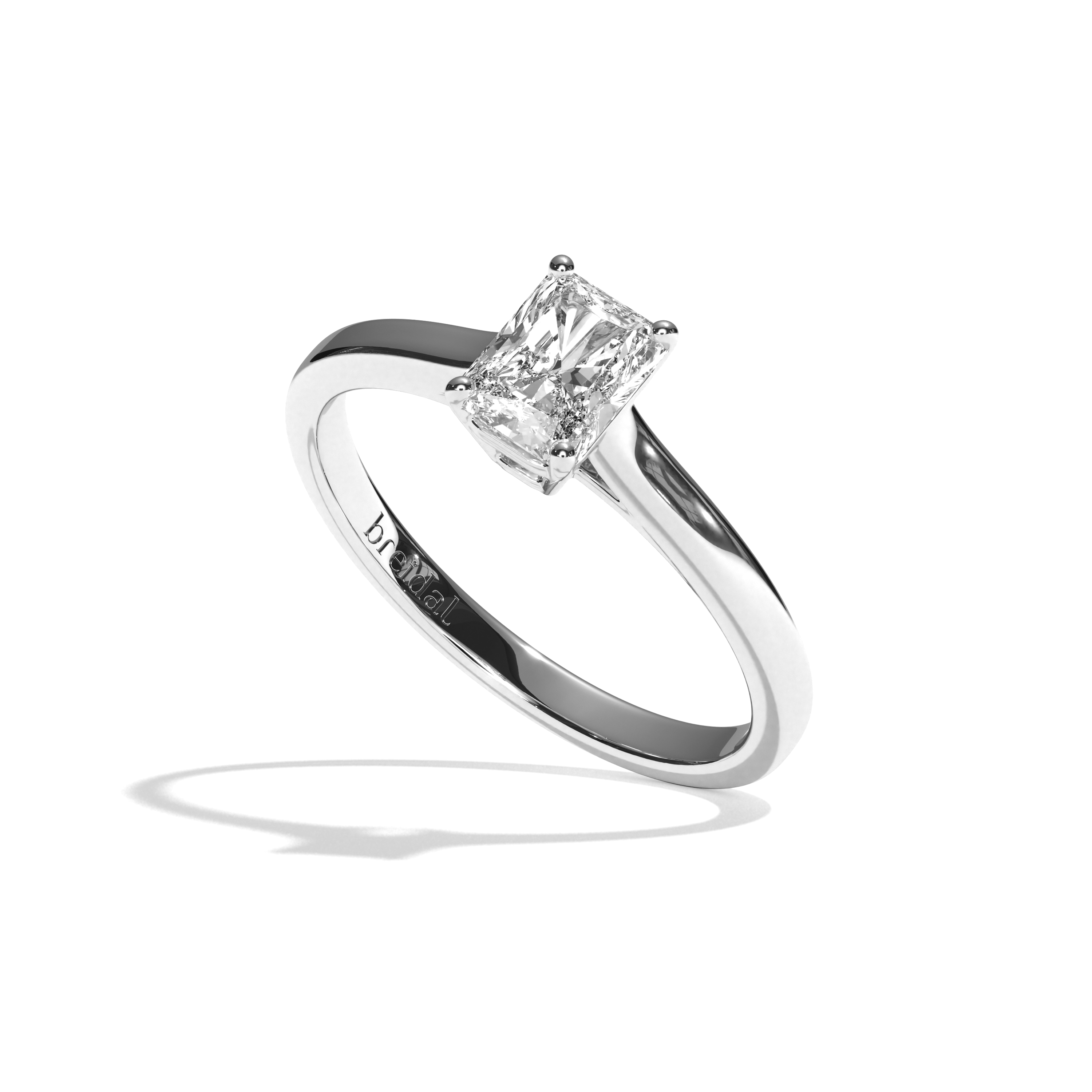 Bague solitaire diamant radiant platine - Précieuse