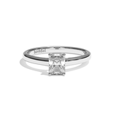 Bague solitaire diamant radiant or jaune - Précieuse