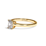 Bague solitaire diamant radiant or jaune - Précieuse