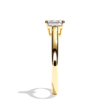 Bague solitaire diamant radiant or jaune - Précieuse