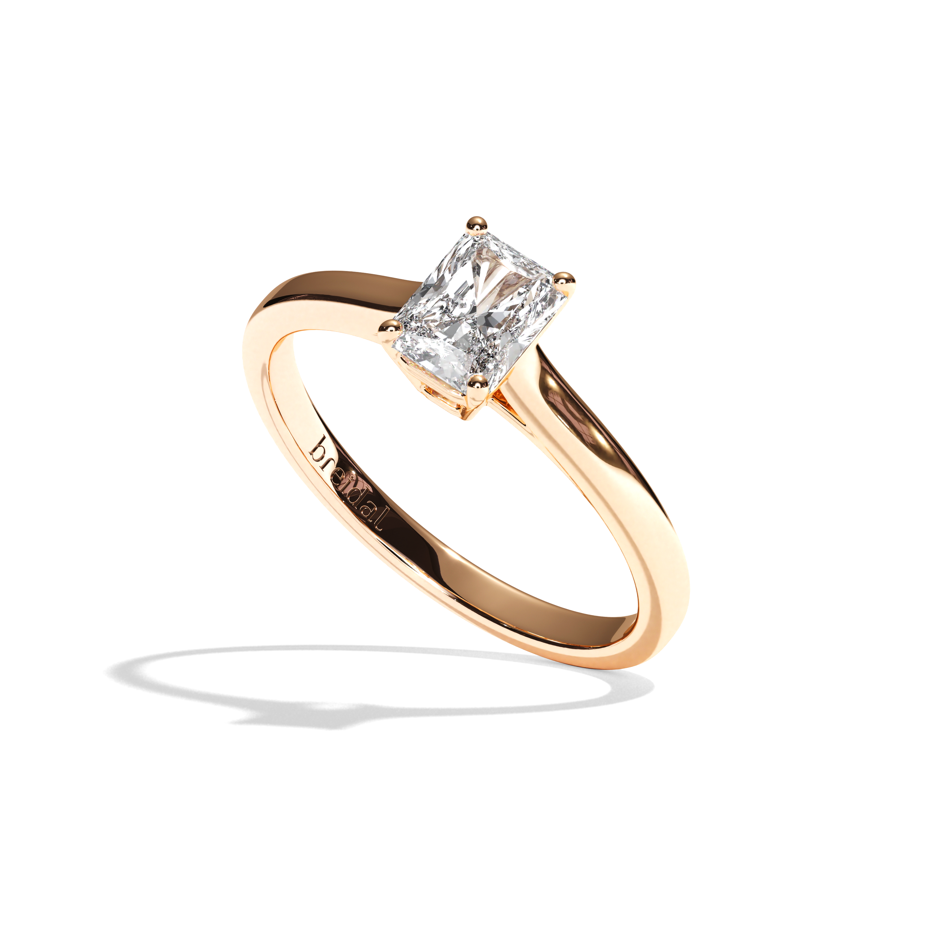 Bague solitaire diamant radiant platine - Précieuse