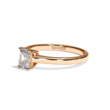 Bague solitaire diamant radiant or jaune - Précieuse