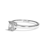 Bague solitaire diamant radiant or jaune - Précieuse