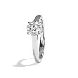 Bague solitaire diamant rond or blanc - Contemporaine