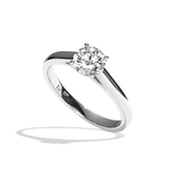 Bague solitaire diamant rond or blanc - Contemporaine