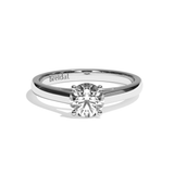 Bague solitaire diamant rond or blanc - Contemporaine