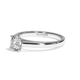 Bague solitaire diamant rond or blanc - Contemporaine