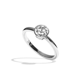 Bague solitaire diamant rond platine - Élégante