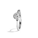 Bague solitaire diamant rond platine - Élégante