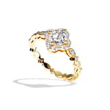 Bague solitaire épaulé or blanc - Spectaculaire
