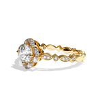 Bague solitaire épaulé or blanc - Spectaculaire