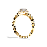 Bague solitaire épaulé or blanc - Spectaculaire