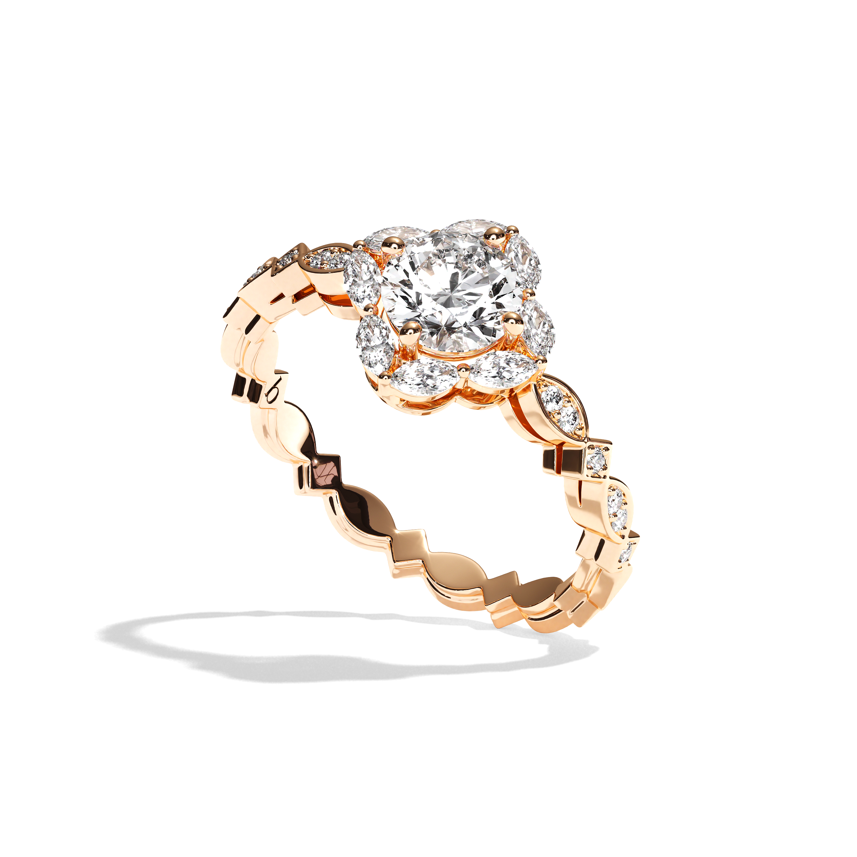 Bague solitaire épaulé or jaune - Spectaculaire