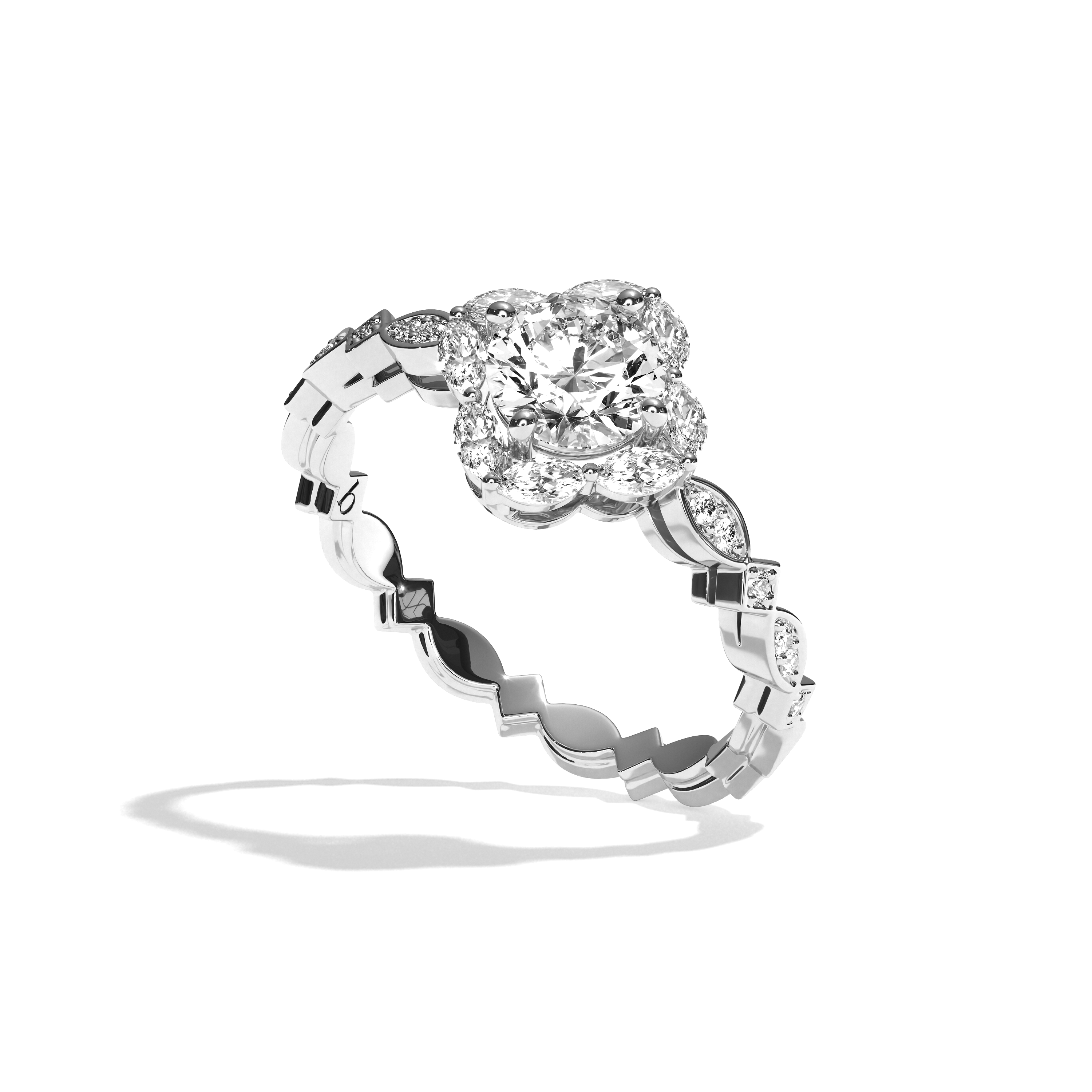 Bague solitaire épaulé or jaune - Spectaculaire