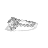 Bague solitaire épaulé or blanc - Spectaculaire