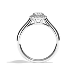 Bague solitaire halo diamant ovale platine - Amoureuse