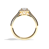 Bague solitaire halo diamant ovale platine - Amoureuse