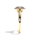 Bague solitaire halo diamant ovale platine - Amoureuse