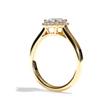 Bague solitaire halo diamant ovale platine - Amoureuse
