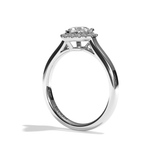Bague solitaire halo diamant poire or jaune - Amoureuse
