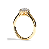Bague solitaire halo diamant poire or jaune - Amoureuse