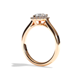 Bague solitaire halo diamant poire or jaune - Amoureuse