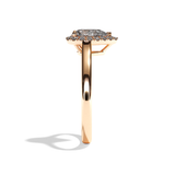 Bague solitaire halo diamant poire or jaune - Amoureuse