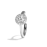 Bague solitaire halo diamant rond or jaune - Amoureuse