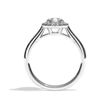 Bague solitaire halo diamant rond or jaune - Amoureuse