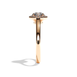 Bague solitaire halo diamant rond or jaune - Amoureuse