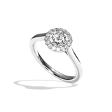 Bague solitaire halo diamant rond or jaune - Amoureuse