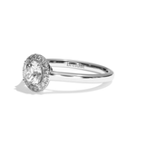 Bague solitaire halo diamant rond or jaune - Amoureuse