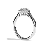 Bague solitaire halo diamant rond or jaune - Amoureuse