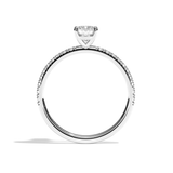 Bague solitaire pavé diamant coussin or blanc - Attentionnée