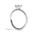 Bague solitaire pavé diamant coussin or blanc - Attentionnée