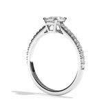 Bague solitaire pavé diamant coussin platine - Naturelle
