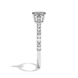 Bague solitaire pavé diamant coussin platine - Naturelle