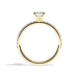 Bague solitaire pavé diamant coussin or blanc - Attentionnée