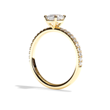 Bague solitaire pavé diamant coussin or blanc - Attentionnée