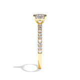Bague solitaire pavé diamant coussin or blanc - Attentionnée