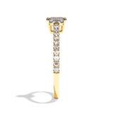 Bague solitaire pavé diamant coussin platine - Naturelle