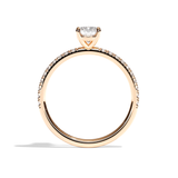 Bague solitaire pavé diamant coussin or blanc - Attentionnée