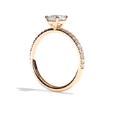 Bague solitaire pavé diamant coussin or blanc - Attentionnée