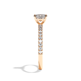Bague solitaire pavé diamant coussin or blanc - Attentionnée